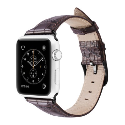 Dux Ducis Leather Croco Band for Apple Watch 38-40mm dark brown