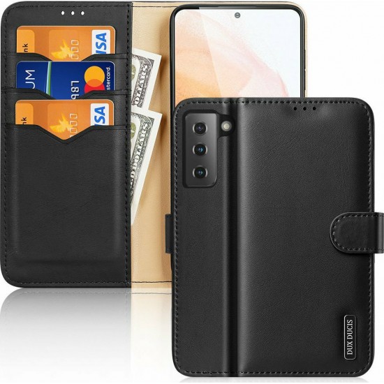 DUX DUCIS Hivo Leather Wallet case for Samsung S21 5G black