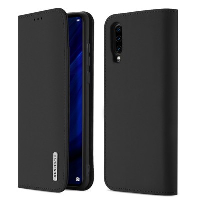 DUX DUCIS Wish Genuine Leather Bookcase type case for Huawei P30 black