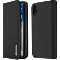 DUX DUCIS Wish Genuine Leather Bookcase type case for iPhone Xr black