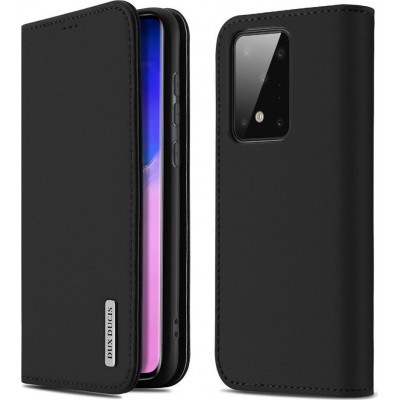 DUX DUCIS Wish Genuine Leather Bookcase type case for Samsung Galaxy S20 Ultra black