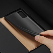 DUX DUCIS Wish Genuine Leather Bookcase type case for Samsung Galaxy S20 black