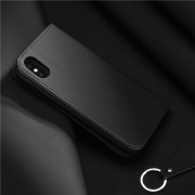 DUX DUCIS Wish Genuine Leather Bookcase type case for iPhone Xr black