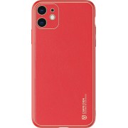 Dux Ducis Yolo elegant case made of soft TPU and PU leather for iPhone 11 red