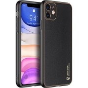 Dux Ducis Yolo elegant case made of soft TPU and PU leather for iPhone 12 black