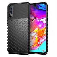 Θήκη Hurtel  Thunder Flexible Tough Rugged Cover TPU Case για Samsung Galaxy A70 Μαύρο