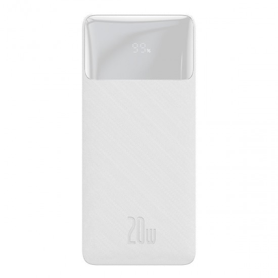 Baseus Bipow Overseas Edition Power Bank 10000mAh 20W με 2 Θύρες USB-A και Θύρα USB-C Λευκό