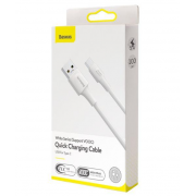 BASEUS USB Cable - White Series Type-C 1M 5A VOOC Quick Charge άσπρο (CATSW-F02)