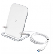 BASEUS Wireless charger - Rib 15W + stand άσπρο (WXPG-02) Supports ip 11 and previous 