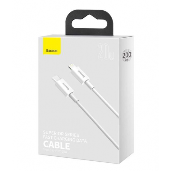 BASEUS USB Cable - Superior Series Type-C - IPHONE lightning 2M 20W άσπρο (CATLYS-C02)