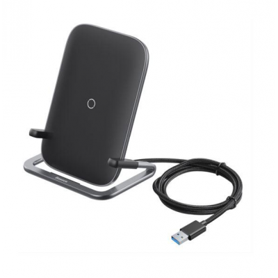 BASEUS Wireless charger - Rib 15W + stand μαύρο (WXPG-01)
