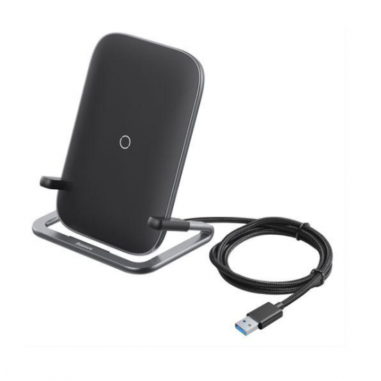 BASEUS Wireless charger - Rib 15W + stand μαύρο (WXPG-01)