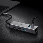 BASEUS Adapter Splitter HUB - USB3.0 - 5x USB CAHUB-C0G gray