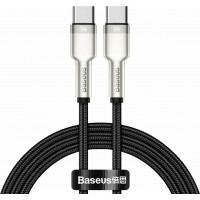 BASEUS USB Cable - Cafule Metal CATJK-C01 Type-C - Type-C 1M 100W 5A black-silver