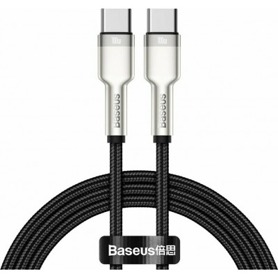 BASEUS USB Cable - Cafule Metal CATJK-C01 Type-C - Type-C 1M 100W 5A black-silver