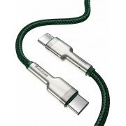 BASEUS USB Cable - Cafule Metal CATJK-C06 Type-C - Type-C 1M 100W 5A green-silver