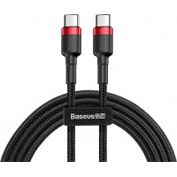BASEUS USB Cable - Cafule CATKLF-G91 Type-C - Type-C 1M 60W 3A black-red