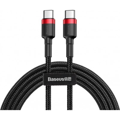 BASEUS USB Cable - Cafule CATKLF-G91 Type-C - Type-C 1M 60W 3A black-red