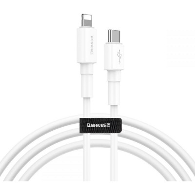 BASEUS USB Cable - Mini White CATLSW-02 Type-C - IPHONE lightning 1M 18W white