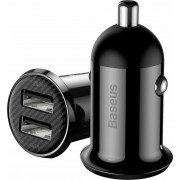 BASEUS Car charger - 4.8A 2x USB Grain Pro CCALLP-01 black