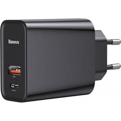 BASEUS Travel Charger - 30W 1x USB + USB-C PD QC3.0 plug Speed PPS CCFS-C01 black