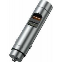 BASEUS Bluetooth FM launcher transmitter + 18W 2x USB QC3.0 car charger Energy Column CCNLZ-C0S silver