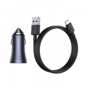 BASEUS Car charger - 40W 2x USB QC3.0 + Type-C cable Golden Contactor Pro TZCCJD-A0G gray