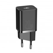 BASEUS Travel Charger - 20W PD USB-C plug Super Si + USB-C to Lightning cable 1m black (TZCCSUP-B01)