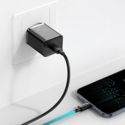 BASEUS Travel Charger - 20W PD USB-C plug Super Si + USB-C to Lightning cable 1m black (TZCCSUP-B01)