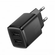 Baseus Φορτιστής Χωρίς Καλώδιο με 2 Θύρες USB-A 10.5W Μαύρος (Compact 2U)