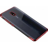 Clear Color Case Gel TPU Electroplating frame Cover for Xiaomi Redmi 8A Κόκκινο