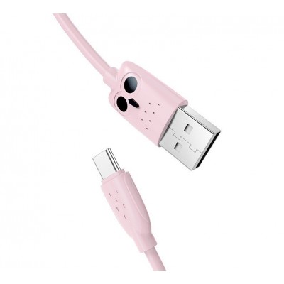 HOCO USB Cable - Kiki KX1 micro USB 1M Ροζ