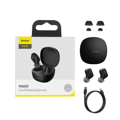 Baseus Encok WM01 True Wireless Earphones TWS Bluetooth 5.0 black (NGWM01-01)