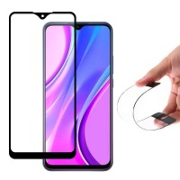 Wozinsky Full Cover Flexi Nano Glass Hybrid Screen Protector με frame για Xiaomi Redmi Note 9 μαύρο