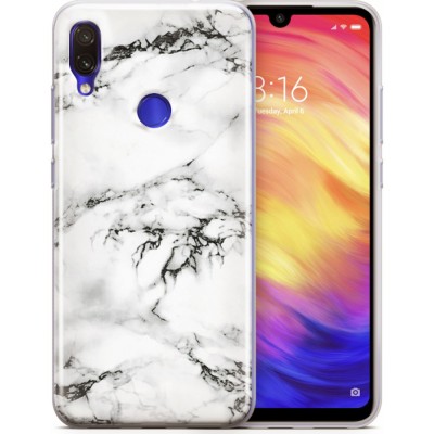 Wozinsky Θήκη με Μαρμάρινο (Marble) Print  TPU case cover για  Xiaomi Redmi Note 7 Λευκό