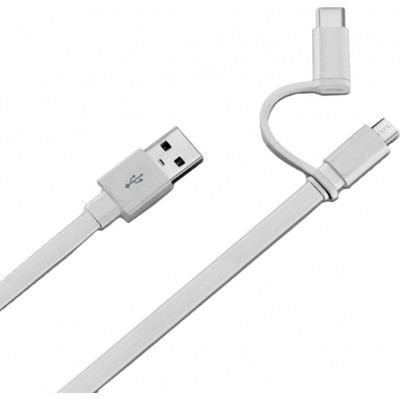 Cable Huawei AP55S USB-Micro USB + Type-C 1.5m λευκό