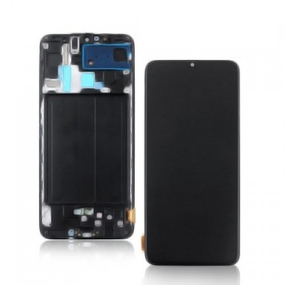 LCD + TOUCH SCREEN SAMSUNG A70 FRAME BLACK
