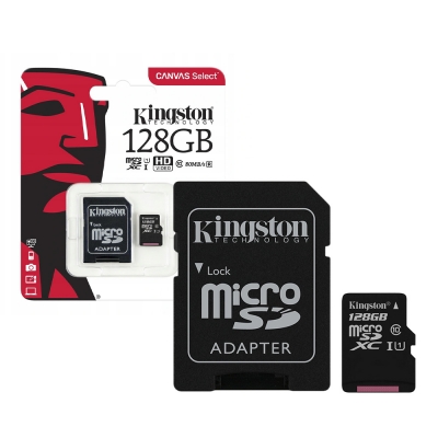 Kingston memory card microSDXC Canvas Select (128GB | class 10 | UHS-I ) + adapter