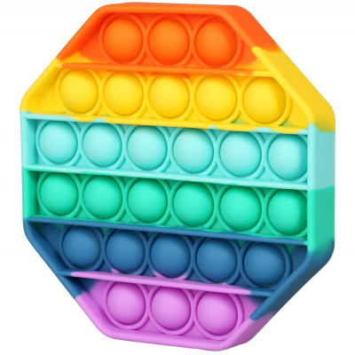 Antistress Sensory Toy Rainbow Multicolor NEXERI Push Bubble Pop It - Octagon