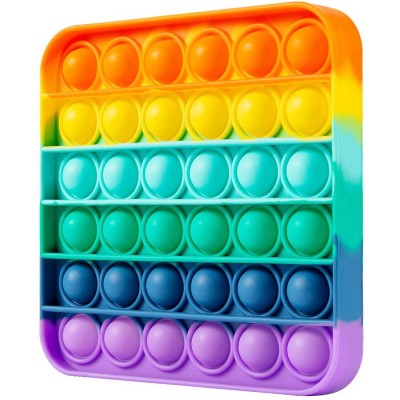 Antistress Sensory Toy Rainbow Multicolor NEXERI Push Bubble Pop It - Square