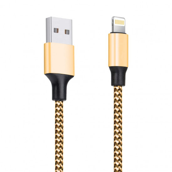  Braided USB 2.0 to Lightning Cable Χρυσό1m (Nylon)