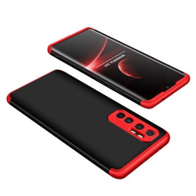 GKK 360 Protection Case Front and Back Case Full Body Cover Xiaomi Mi Note 10 Lite Μαύρο-Κόκκινο
