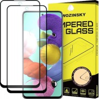 Wozinsky 2x Προστασία Οθόνης Full Glue Super Tough Screen Protector Full Coveraged with Frame Case Friendly for Samsung Galaxy A71 Μαύρο