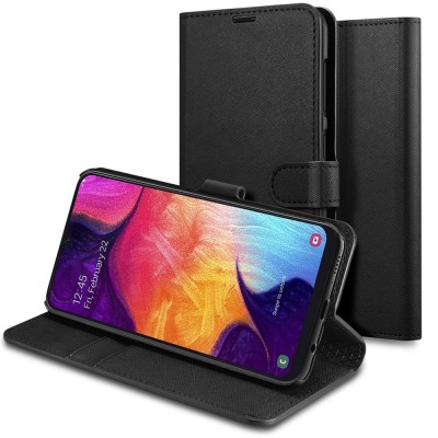 Spigen S Saffiano Wallet θήκη για Samsung A50 Μαύρη (611CS26267)