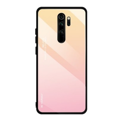Θήκη Gradient Glass Durable Cover με Προστατευτικό πίσω Τζάμι για Xiaomi Redmi Note 8 Pro Ροζ