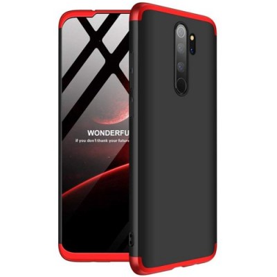 GKK 360 Protection Full Body Cover θήκη για Xiaomi Redmi Note 8 Pro Μαύρο-Κόκκινο
