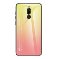 Gradient Glass Durable Cover with Tempered Glass Back Xiaomi Redmi 8 Ροζ