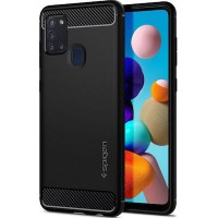 Spigen Rugged Armor Galaxy A21s Matte Μαύρο