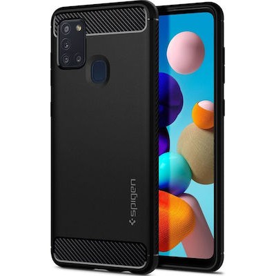 Spigen Rugged Armor Galaxy A21s Matte Μαύρο
