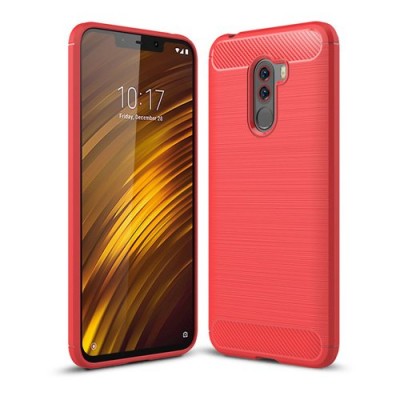 Carbon Case Εύκαμπτη Θήκη TPU για Xiaomi Pocophone F1 Κόκκινο